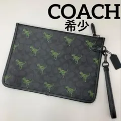 新品　COACH プルート レザーポーチ　コーチディズニー　巾着　ショッパー付き 新品 COACH プルート レザーポーチ コーチディズニー 巾着 ショッパー