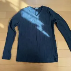 CINEMA CLUB M ダークグリーンVネック長袖Tシャツ