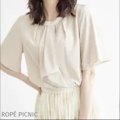 ROPÉ PICNIC ボウタイハーフスリーブブラウス