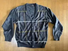 グレー チェック柄 カーディガン M