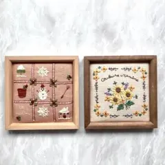 リボン刺繍　完成品　2つセット　Bのサムネイル