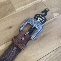 ARIAT 羽根彫刻 レザー ベルト 38