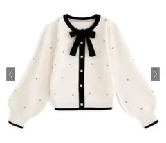 グレイル　リボンタイビジューニットトップス［tt009］