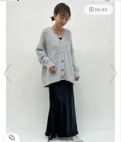 MIESROHEミースロエ Nuriコラボ シアーRIBニットカーデ ブラック