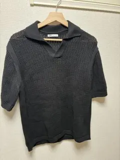 ZARA メッシュ編み ニットポロシャツ 半袖