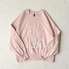 【 H&M エイチアンドエム 】 裏起毛 スウェット トレーナー 刺繍 L