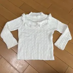 ANNA SUI mini アナスイ　ホワイト　フリル　ニットセーター　S♡