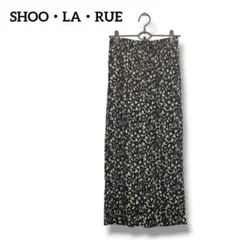 SHOO・LA・RUE 大人可愛い小花柄ワイドパンツ レディースF ブラックのサムネイル