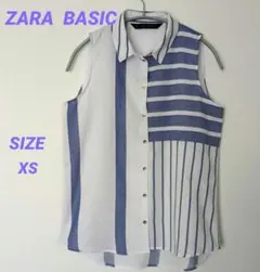 未使用  ザラ ノースリーブストライプシャツ