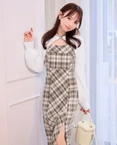 美品】【XS】michellMacaron アンサンブル チェックワンピース - メルカリ