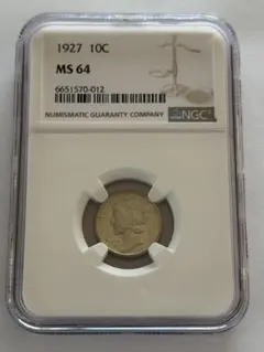 1941-D マーキュリーダイム 10セント銀貨 MS66 NGC鑑定 アメリカ