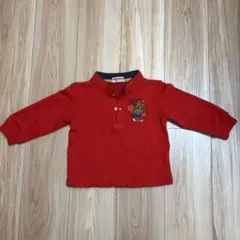 ミキハウス MIKIHOUSE 90cm 赤 トレーナー ベア刺繍 状態良好