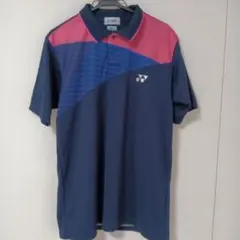 YONEX 吸汗速乾ポロシャツ M ネイビー/ピンク/ブルー