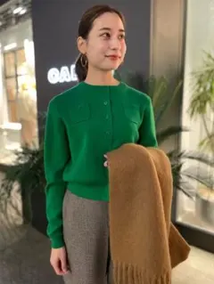 CABaN コットンカシミヤ クルーネックカーディガン