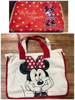 ディズニー　ミニー　トートバッグ　トラベルポーチ　2個セット