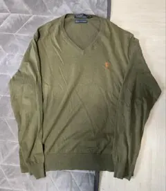 polo ralph lauren vネックニット　カーキ　オーリー　緑系のサムネイル