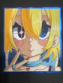 オリジナル　手描きイラスト　原画　コピック　一点物　 色紙