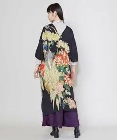 カヤ　花鳥ワンピース　ワンピース　貴重　和柄　浮世絵　着物　漢服　大人可愛いのサムネイル