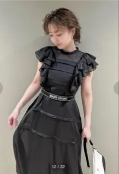 【LILY BROWN×MARY QUANT】ロゴベルト付きシアーワンピース