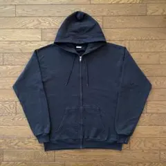 00s Hanes ジップパーカー ブラック 無地 M