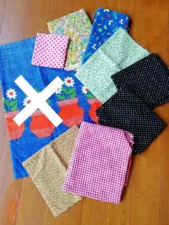 生地　キャラクター　まとめ売り　昭和　レトロ　入園準備　幼稚園　花柄　二重ガーゼ