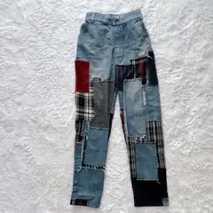 kohaKU コハク デニムパンツ パッチワーク ジーンズ ロールアップ L