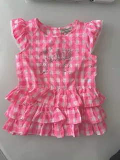 Juicy Couture 3T ピンクギンガムチェック フリルトップス女の子