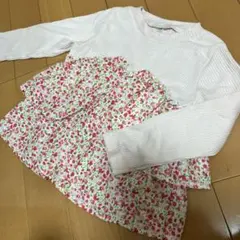 西松屋　100 フリル付き花柄長袖