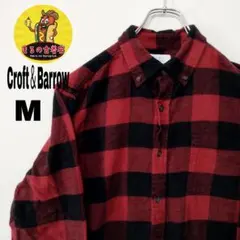 usa古着 croft＆Barrow ネルシャツ　M レッド　ブラック　チェック