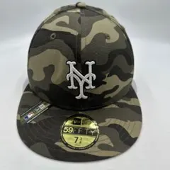 美品NEW ERA 59FIFTY NY METS迷彩キャップ 7 3/8