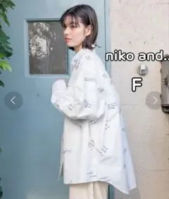 新品★ niko and... レタリング刺繍BIGシャツ ホワイト レディース
