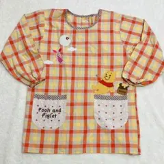プーさん ピグレット 長袖 エプロン 保育士 M~L