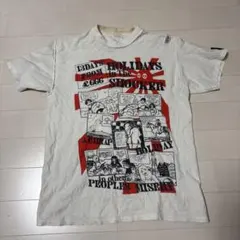 コミックプリント ホワイト Tシャツ　グランジ　パンク