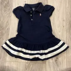 Ralph Lauren ネイビー ワンピースフリル付き　24M