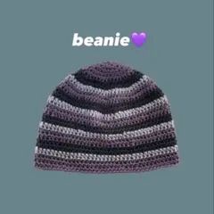 ハンドメイド ビーニー ニット帽 クラッシャーハット