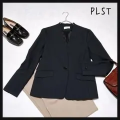 【PLST プラステ】ノーカラージャケット 黒 M 美品 完売商品 フォーマル