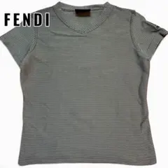 FENDI JEANS ボーダー 半袖 カットソー Vネック FFロゴ 42のサムネイル