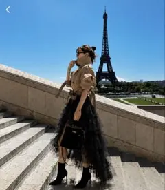 【早い者勝ち】チュールスカート ロングスカート フレアスカート ボリューム 黒