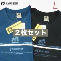新品 HANG TEN ハンテン 半袖 Tシャツ 青＆黒 Lサイズ 2枚セットのサムネイル