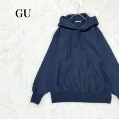 a GU ジーユー　パーカー　M ネイビー　シンプル　無地　定番