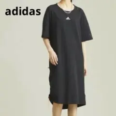adidas・【大きめM】半袖 Tシャツ 変形ワンピース（黒）のサムネイル
