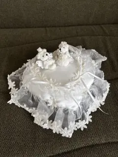 【美品】ウエディングベアのリングピロー（ケース付）結婚式・披露宴・挙式に