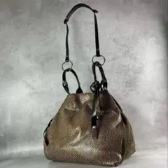 美品 フランチェスコビアジア Y2K パイソン ショルダーバッグ ハンドバッグのサムネイル
