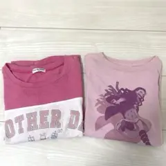 ピンクTシャツ　2枚セット　130㎝