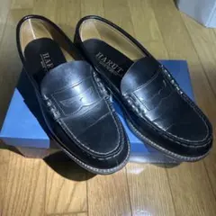 HARUTA ブラックレザー ローファー