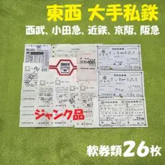 【大手私鉄】ジャンク品：軟券類26枚（西武、小田急、近鉄、京阪、阪急）昭和レトロのサムネイル
