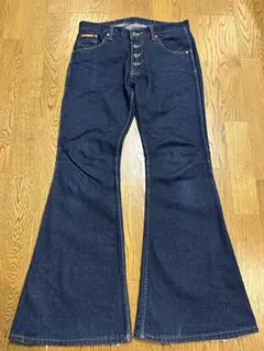 70s ヴィンテージ BIG HISPEEDフレアデニム ベルボトム 濃紺