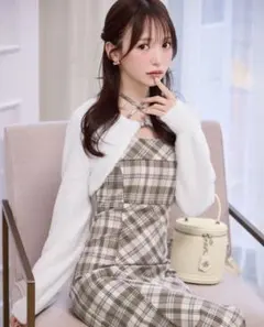 ミシェルマカロン michellMacaron アンサンブルチェックワンピース