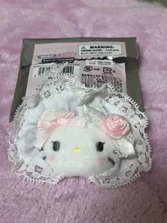 ホワイトフリルデザイン　シークレットヘアクリップ　キティ