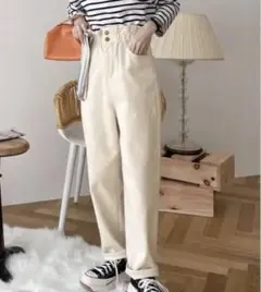 スタイルアップ魅せ。ハイウエストギャザーテーパード